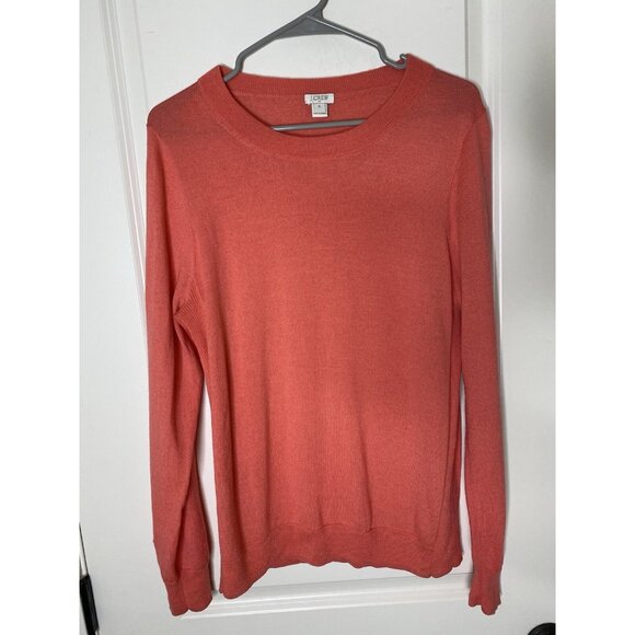 J.Crew Sawyer Merino Wool Sweater XL Coral Pink Crewneck Pullover Minimalist - Picture 1 of 4